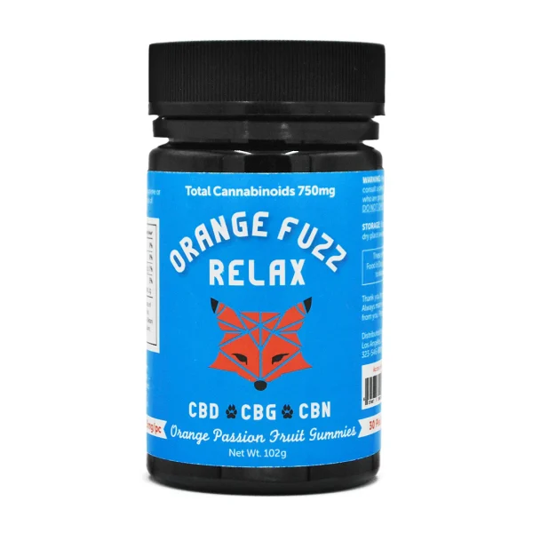 Orange Fuzz RELAX Orange Passion Fruit Gummies (Vegan) - 750MG - 30ct - Image 3