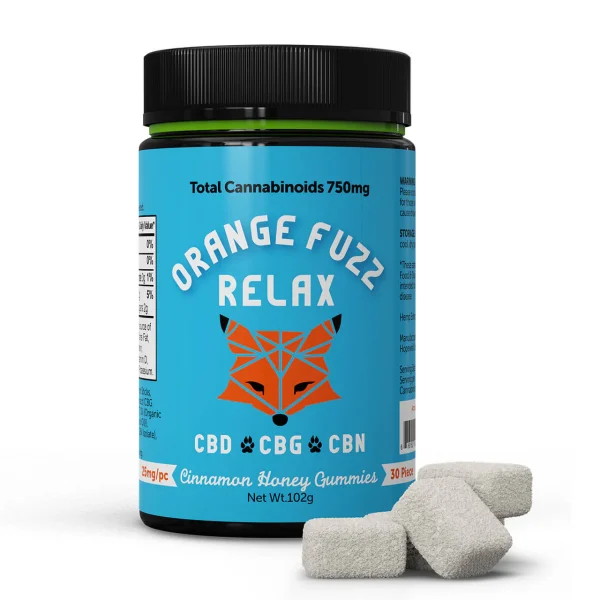Orange Fuzz RELAX Cinnamon Honey Gummies - 750MG - 30ct - Image 2