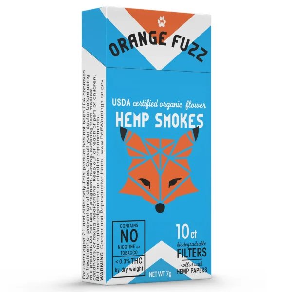 1 Pack Orange Fuzz USDA Certified Organic Hemp Smokes - CBD 23% - 10ct - Image 2