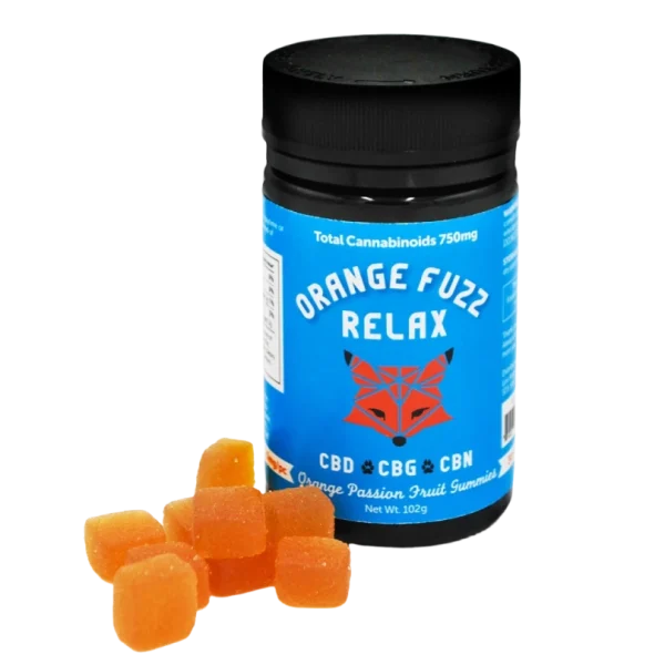 Orange Fuzz RELAX Orange Passion Fruit Gummies (Vegan) - 750MG - 30ct